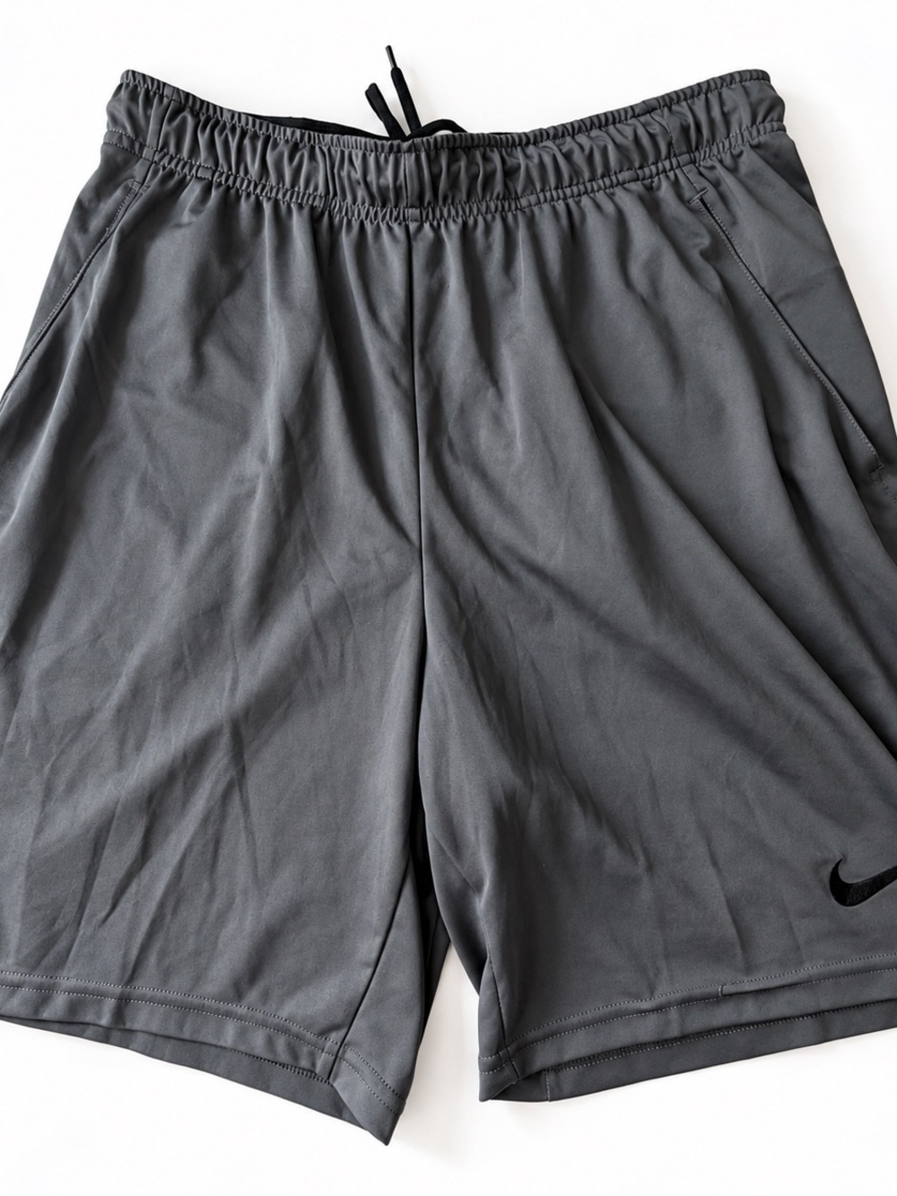 Nike Men's Athletic Shorts - Dark Gray with Black Swoosh Size Medium